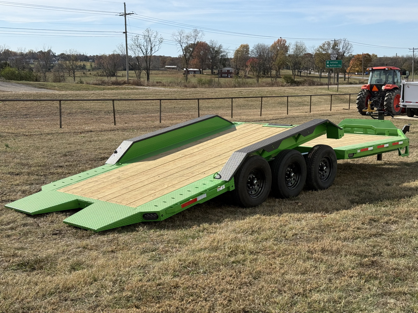 New 2026 RawMaxx G3X 102X26 BUMPER PULL GRAVITY TILT TRAILER RHINO LINED FENDERS 21K GVWR Tilt Trailer