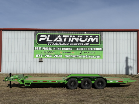 New 2026 RawMaxx G3X 102X26 BUMPER PULL GRAVITY TILT TRAILER RHINO LINED FENDERS 21K GVWR Tilt Trailer