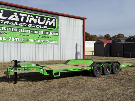 New 2026 RawMaxx G3X 102X26 BUMPER PULL GRAVITY TILT TRAILER RHINO LINED FENDERS 21K GVWR Tilt Trailer