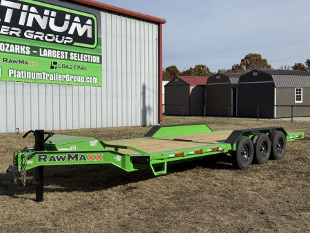 New 2026 RawMaxx G3X 102X26 BUMPER PULL GRAVITY TILT TRAILER RHINO LINED FENDERS 21K GVWR Tilt Trailer