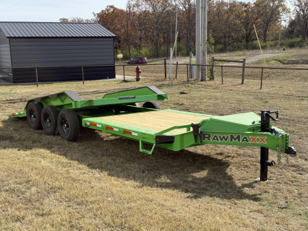 New 2026 RawMaxx G3X 102X26 BUMPER PULL GRAVITY TILT TRAILER RHINO LINED FENDERS 21K GVWR Tilt Trailer