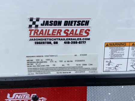 New 2026 United Trailers Limited Racing Trailer 28'