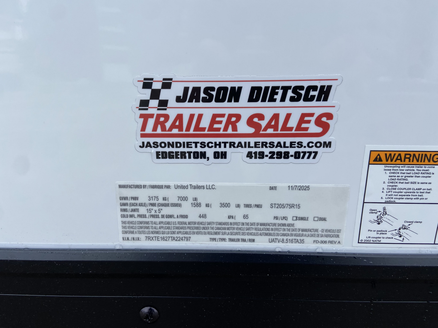 New United UATV 8.5x16 Aluminum Enclosed Trailer