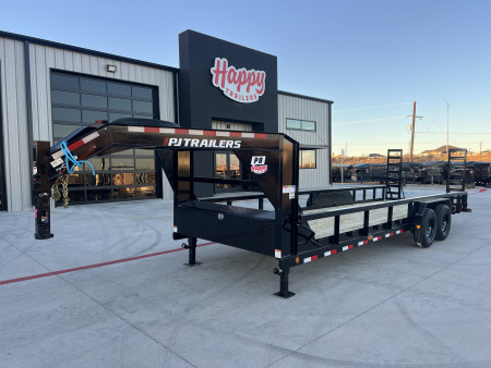 New 2026 PJ 83"x24' Gooseneck Angle Pipetop Trailer – P8