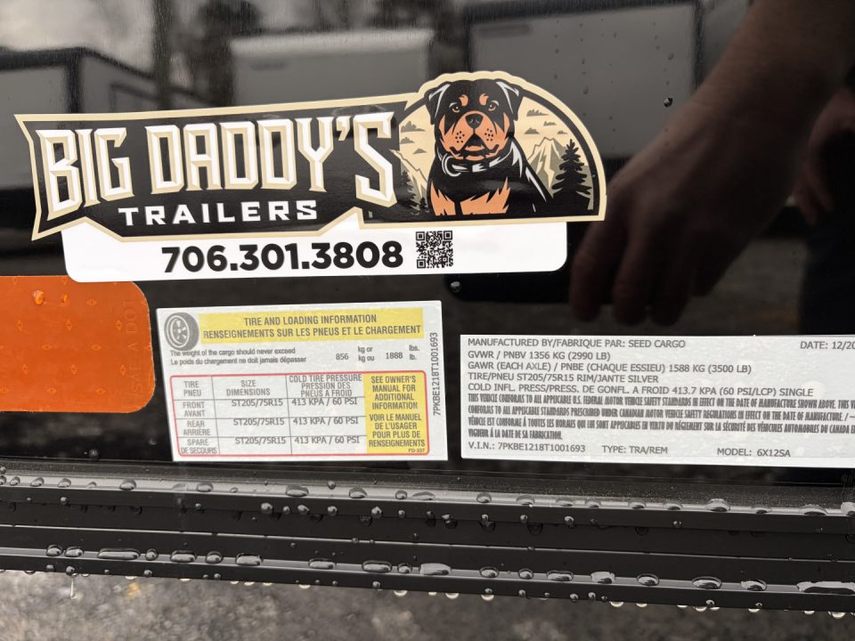 New 2026 Big Daddy's Edition 6X12 Enclosed Trailer With 6' 6" Interior, Blackout, Single Axle, Polycor