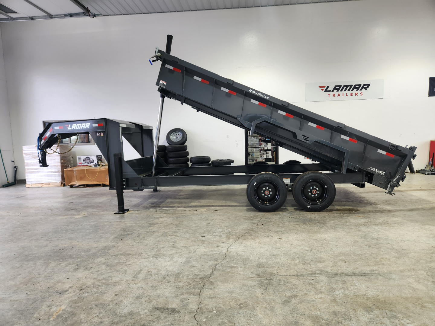New 2026 Lamar 16' Gooseneck Dump Trailer 16K