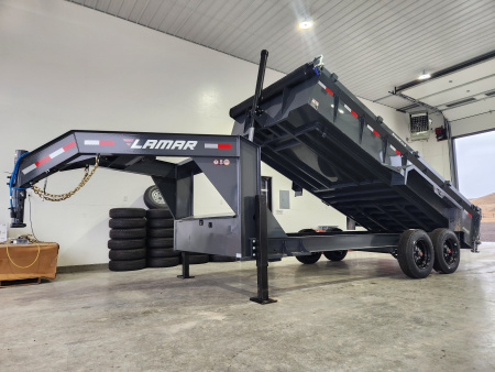 New 2026 Lamar 16' Gooseneck Dump Trailer 16K