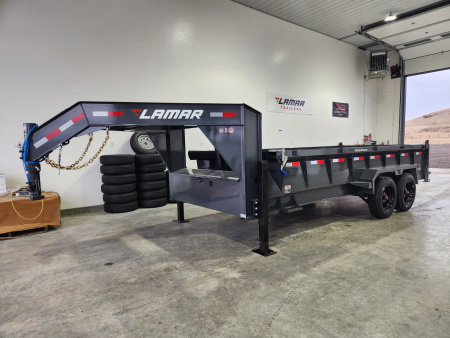 New 2026 Lamar 16' Gooseneck Dump Trailer 16K