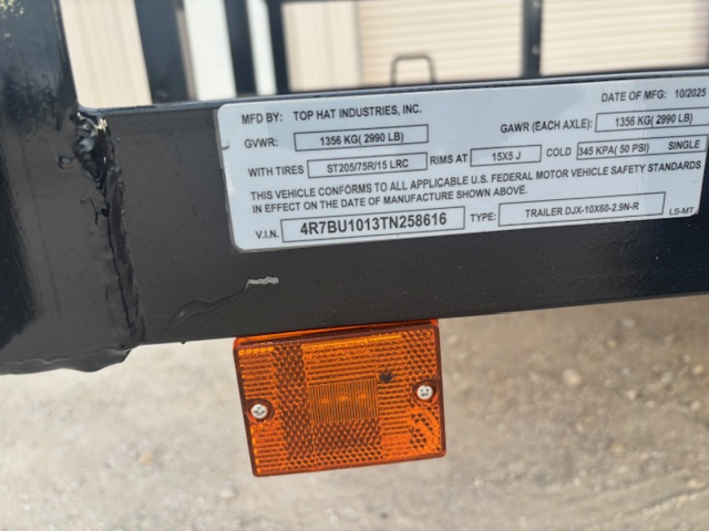 New 2026 Top Hat 10'x60" DJX Utility Trailer