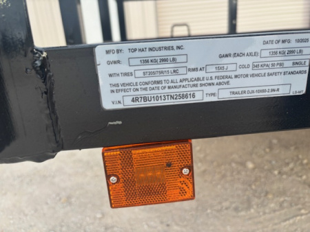 New 2026 Top Hat 10'x60" DJX Utility Trailer