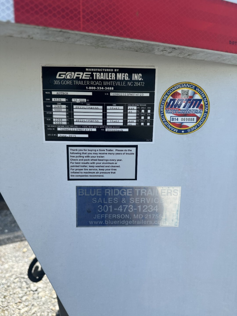 Used 2015 Gore Trailers HORSE TRAILER Horse Trailer