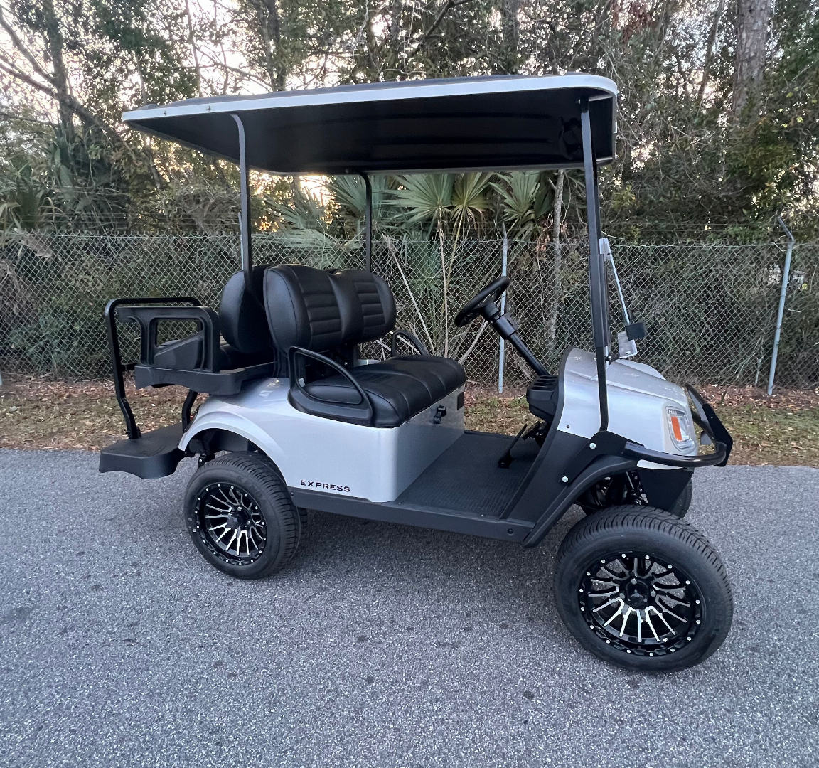 Used 2025 EZGO TXT Gas Golf Cart - Lifted Silver