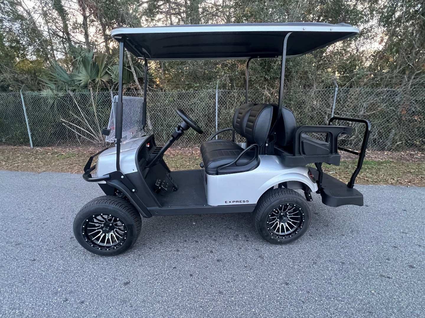 Used 2025 EZGO TXT Gas Golf Cart - Lifted Silver