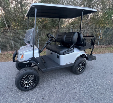 Used 2025 EZGO TXT Gas Golf Cart - Lifted Silver