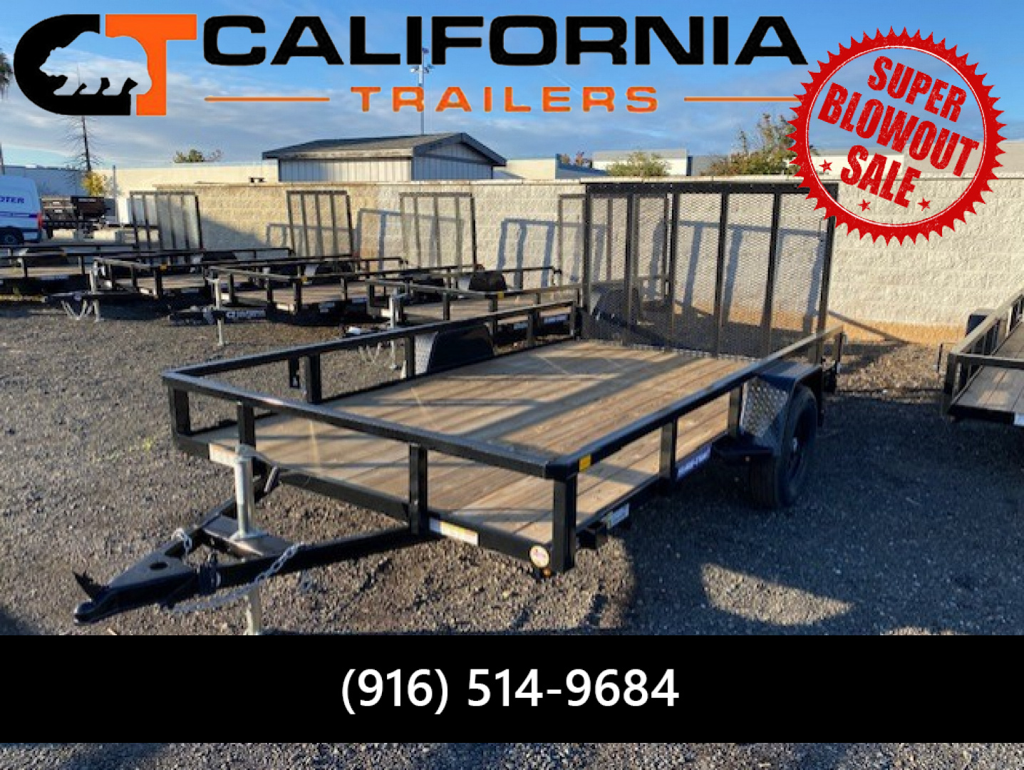 New 7x12 Single Axle 3K Tube Top Utility Trailer