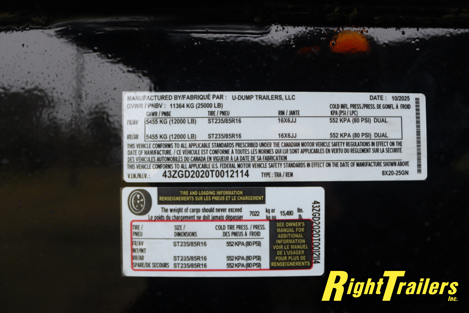 New 2026 8X20 U-DUMP GOOSENECK DUMP TRAILER