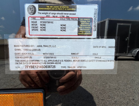 New 2025 Anvil 6x12 Cargo Trailer