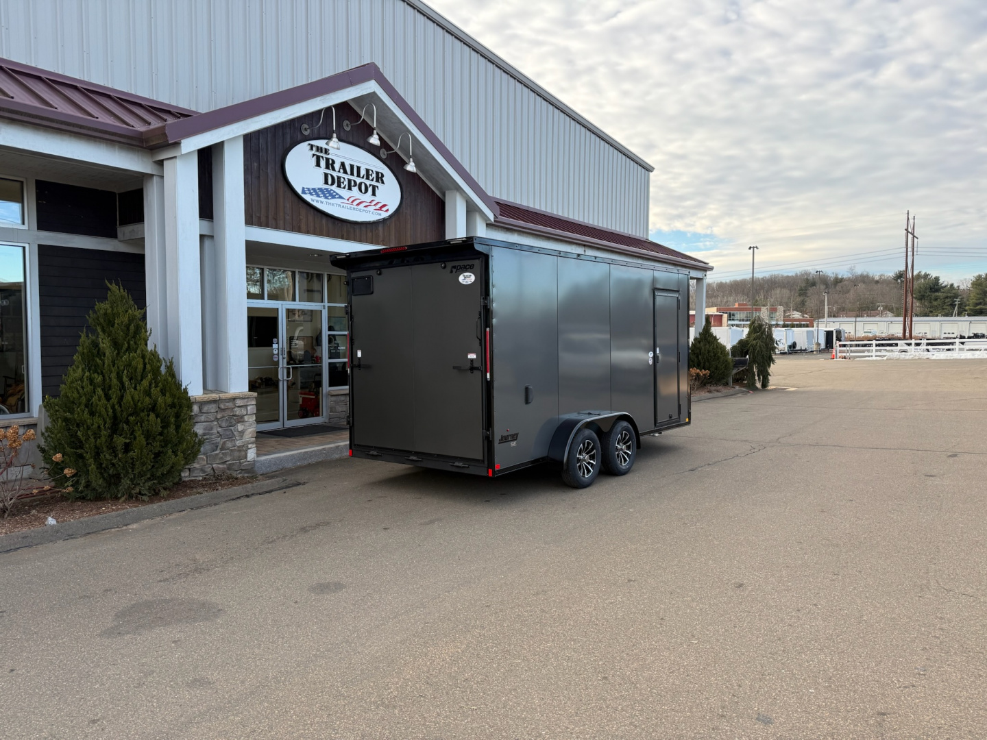 New Pace American 7' x 16' + V-Nose Enclosed Cargo Trailer with Ramp Door 7K