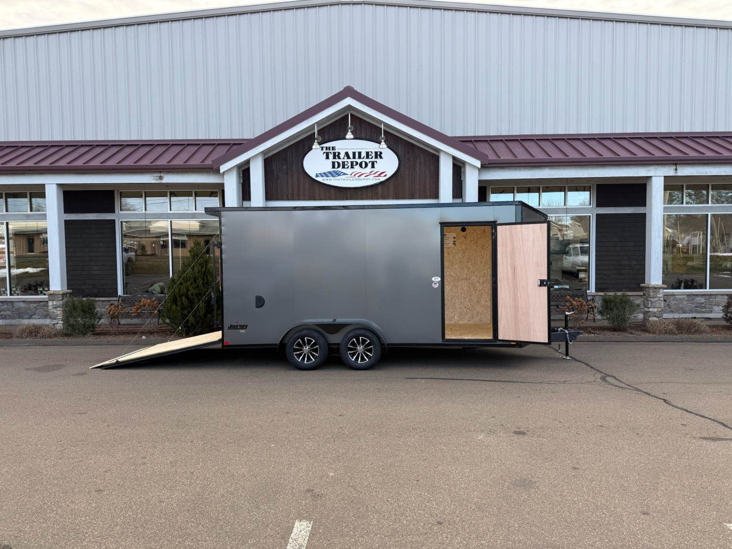 New Pace American 7' x 16' + V-Nose Enclosed Cargo Trailer with Ramp Door 7K