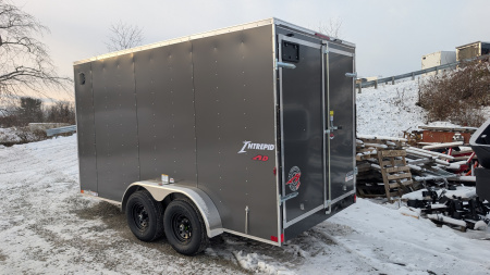 New 2026 Homesteader 7x14 HD SERIES Intrepid V-Nose Cargo Trailer w/ Barn Doors