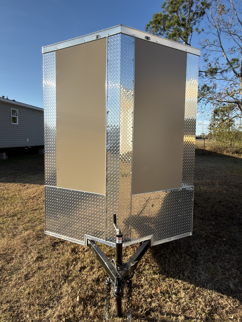 New 2026 J&C Trailers 6x12SA 7' Tall .080 PolyCor Desert Tan Cargo / Enclosed Trailer