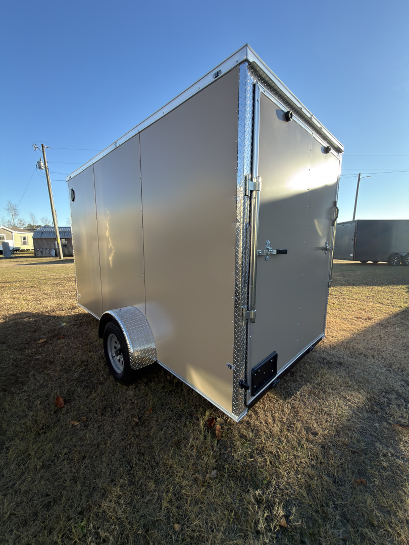 New 2026 J&C Trailers 6x12SA 7' Tall .080 PolyCor Desert Tan Cargo / Enclosed Trailer