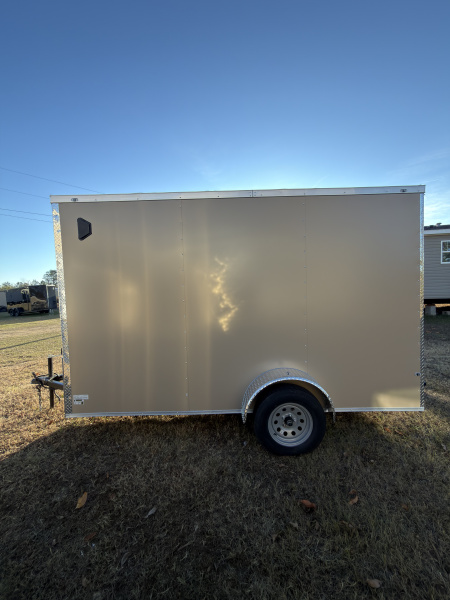 New 2026 J&C Trailers 6x12SA 7' Tall .080 PolyCor Desert Tan Cargo / Enclosed Trailer
