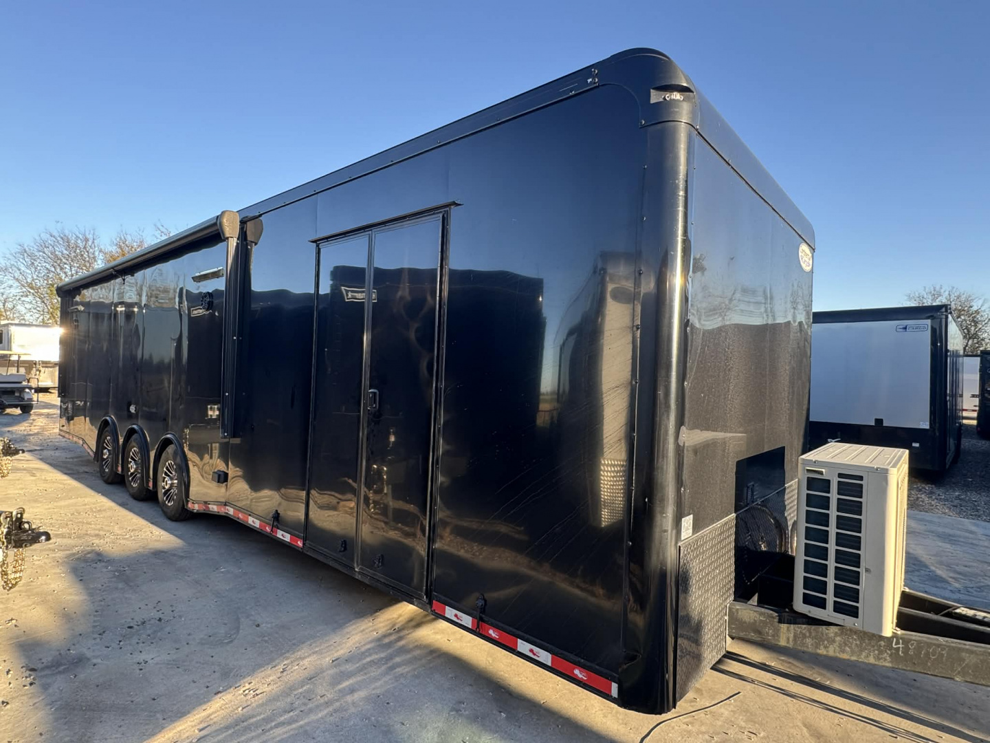 Used USED 2023 Continental Cargo 8.5X34 RACE TRAILER BATHROOM PACKAGE OVER $10,000 WORTH OF ADD-ONS!!! ELECTRIC AWNING & MINI SPLIT!! Car / Racing Trailer