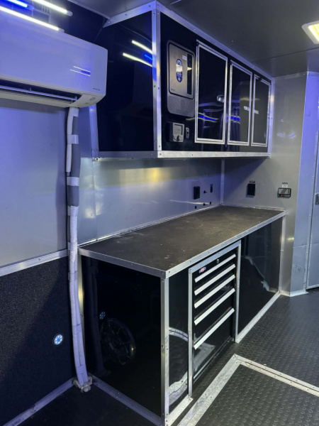 Used USED 2023 Continental Cargo 8.5X34 RACE TRAILER BATHROOM PACKAGE OVER $10,000 WORTH OF ADD-ONS!!! ELECTRIC AWNING & MINI SPLIT!! Car / Racing Trailer