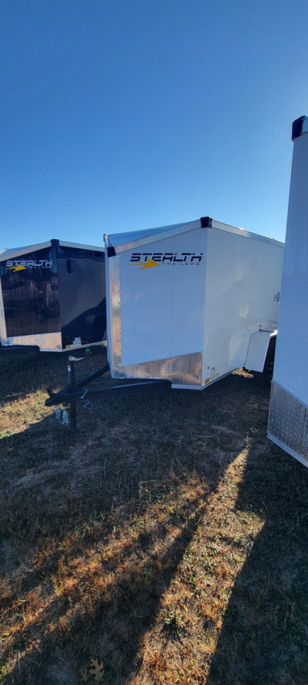 New 2026 Stealth Trailers 5X8 WHITE 3K W/RAMP Cargo / Enclosed Trailer