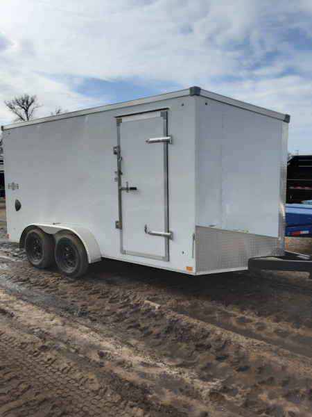 New 2026 Stealth Trailers 7X16 WHITE RAMP 7FT 7K Cargo / Enclosed Trailer