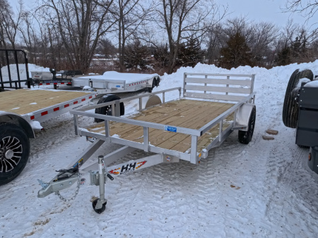 New 2026 H&H Trailers 76x12 Aluminum Rail Side Utility Trailer with 3K Idler and Spare Tire Mount
