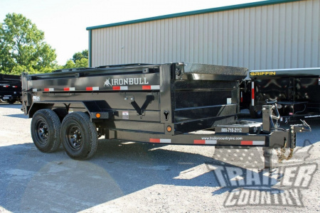 New 2026 New 7' x 12' IronBull Scissor Hoist Hydraulic Dump Trailer w/ 24  High Sides, Remote Power Up & Down, and MORE!