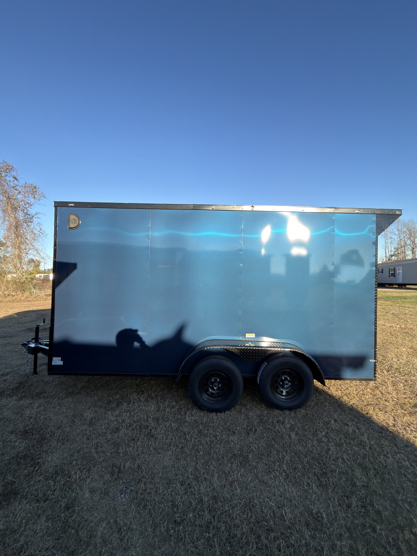 New 2026 Cargo United 7x14TA 7' Tall .080 Indigo Blue PolyCor Blackout Package Rear Wing Spoiler Cargo / Enclosed Trailer