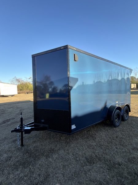 New 2026 Cargo United 7x14TA 7' Tall .080 Indigo Blue PolyCor Blackout Package Rear Wing Spoiler Cargo / Enclosed Trailer