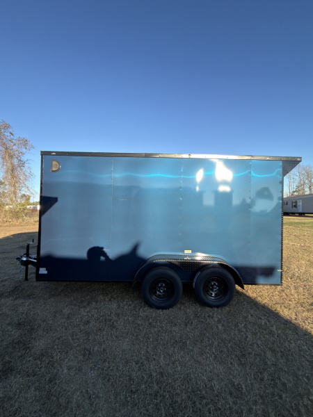 New 2026 Cargo United 7x14TA 7' Tall .080 Indigo Blue PolyCor Blackout Package Rear Wing Spoiler Cargo / Enclosed Trailer