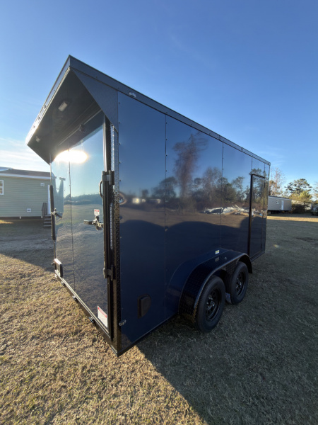 New 2026 Cargo United 7x14TA 7' Tall .080 Indigo Blue PolyCor Blackout Package Rear Wing Spoiler Cargo / Enclosed Trailer