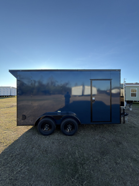New 2026 Cargo United 7x14TA 7' Tall .080 Indigo Blue PolyCor Blackout Package Rear Wing Spoiler Cargo / Enclosed Trailer