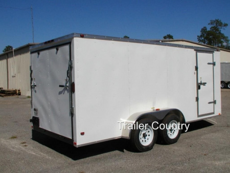 New 2026 New 7x16 Tandem Axle, V-Nosed Enclosed Trailer.