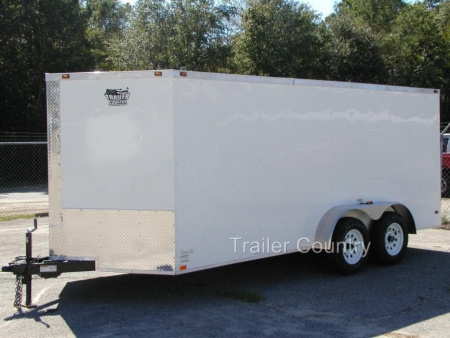 New 2026 New 7x16 Tandem Axle, V-Nosed Enclosed Trailer.