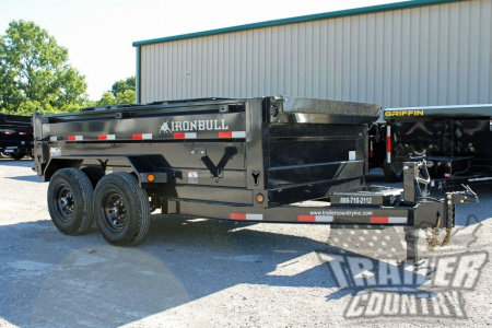 New 2026 New Model 6'x12' Tandem Axle, Bumper Pull, Scissor Hoist Hydraulic Dump Trailer, 7 GA. Floor and 3 Way Combo Spreader Gate.