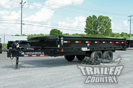 New 2026 New 8' x 14' Iron Bull Scissor Hoist Hydraulic Dump Trailer w/18" High DUAL DROP SIDES, Remote Power Up & Down, and MORE