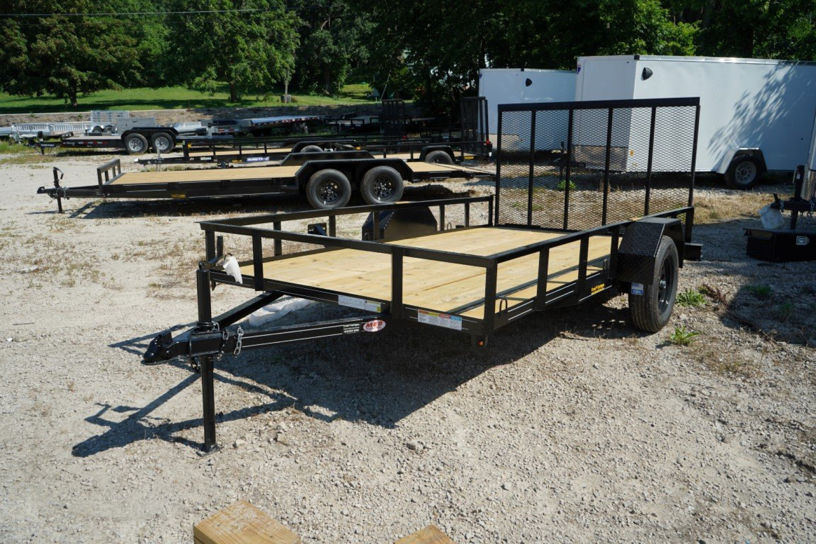 New 2026 MEB 77x12 Angle Frame Utility Trailer w/Gate