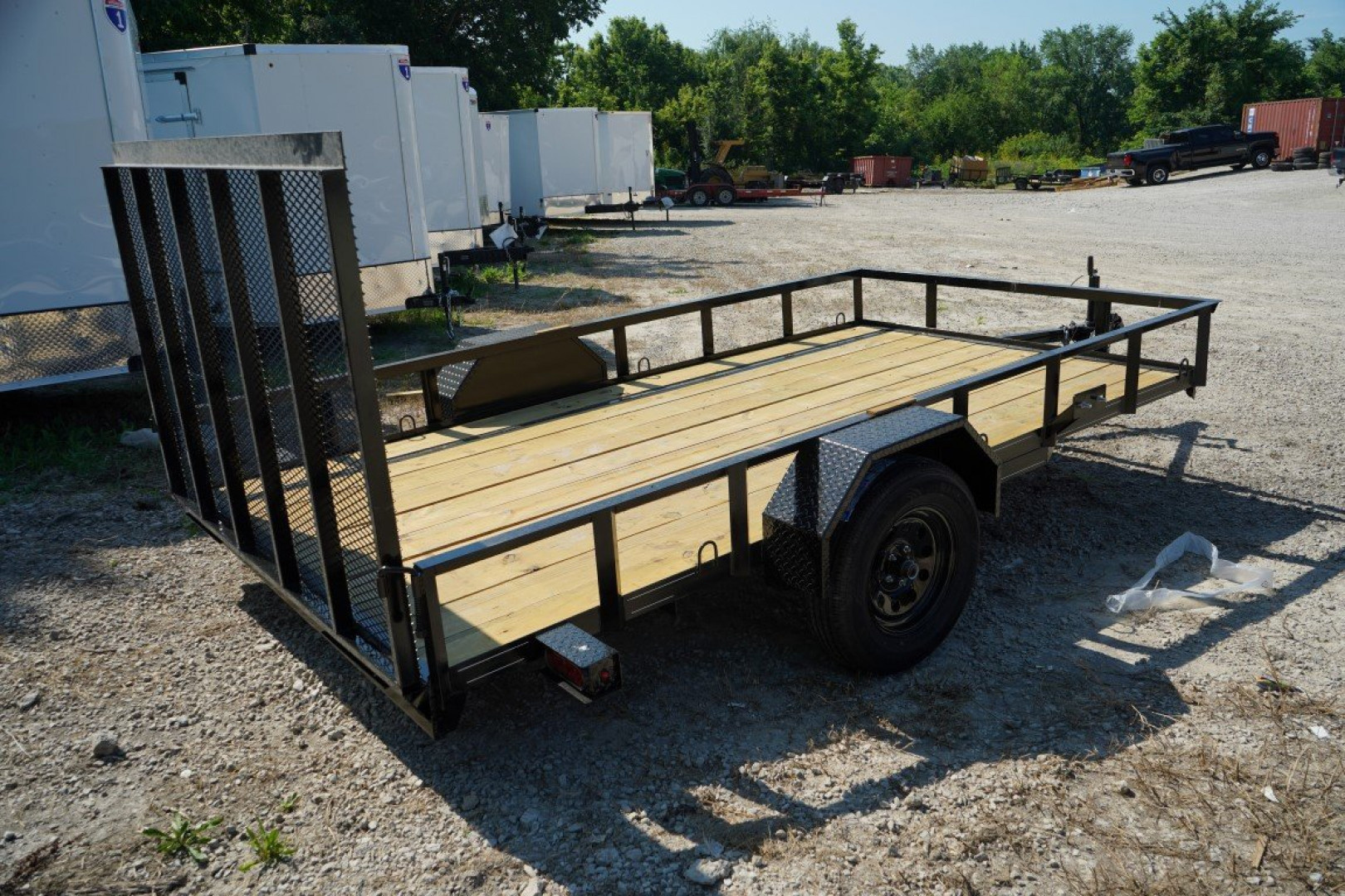 New 2026 MEB 77x12 Angle Frame Utility Trailer w/Gate