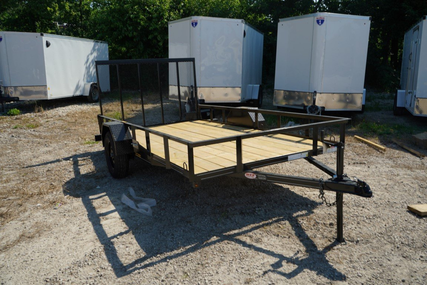 New 2026 MEB 77x12 Angle Frame Utility Trailer w/Gate