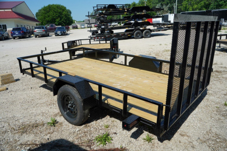 New 2026 MEB 77x12 Angle Frame Utility Trailer w/Gate