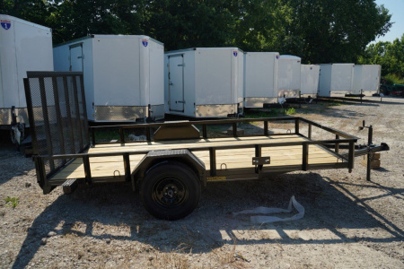 New 2026 MEB 77x12 Angle Frame Utility Trailer w/Gate