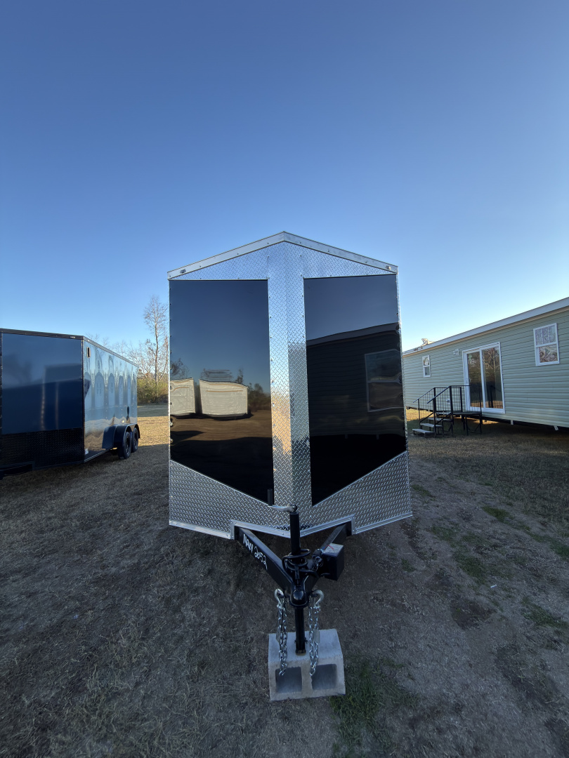 New 2026 Cargo United 7x14TA 7' Tall .080 PolyCor Black Chrome PKG Rear Wing Spoiler Cargo / Enclosed Trailer