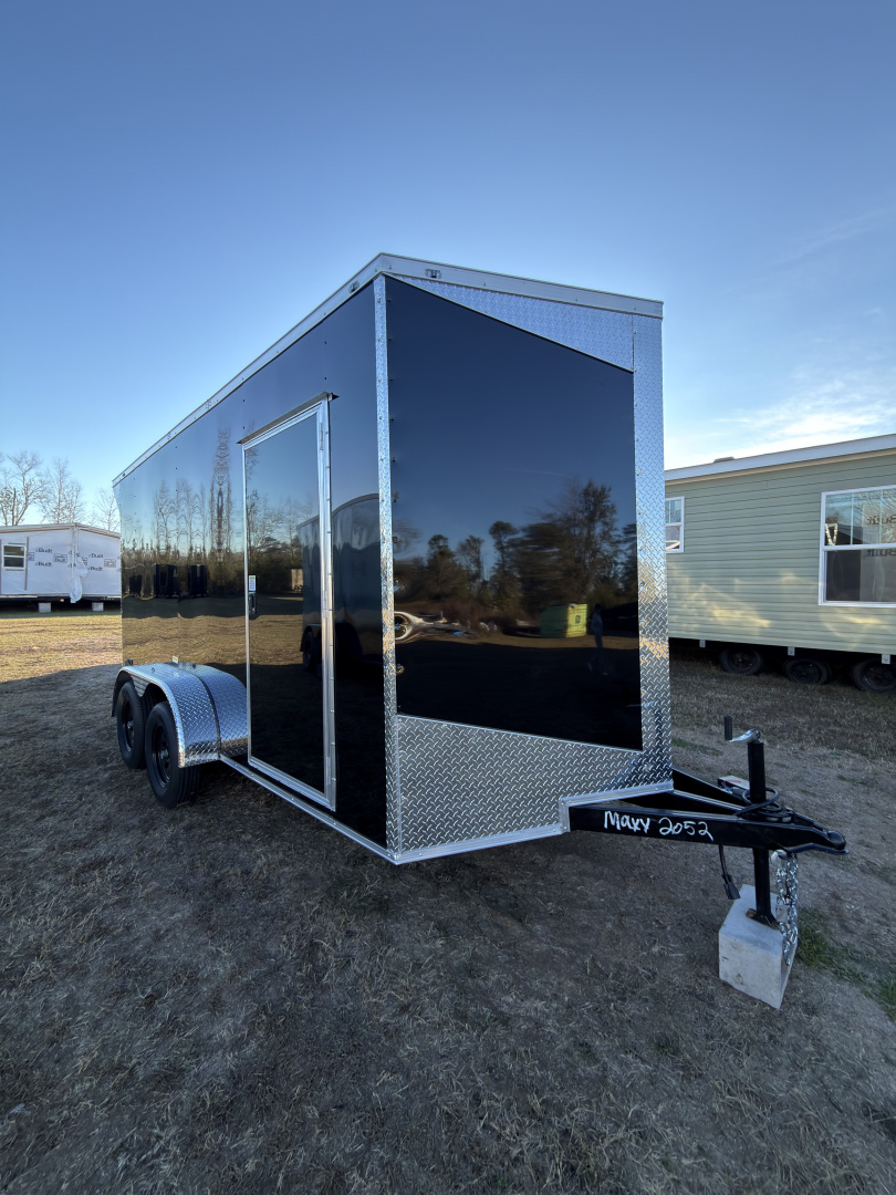 New 2026 Cargo United 7x14TA 7' Tall .080 PolyCor Black Chrome PKG Rear Wing Spoiler Cargo / Enclosed Trailer