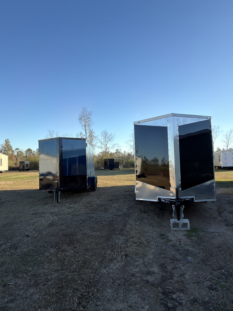 New 2026 Cargo United 7x14TA 7' Tall .080 PolyCor Black Chrome PKG Rear Wing Spoiler Cargo / Enclosed Trailer